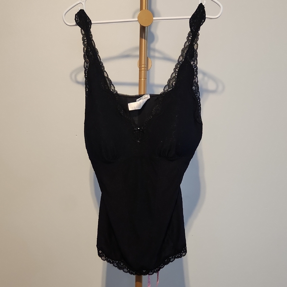Arianne Black Lace Trim Chemise